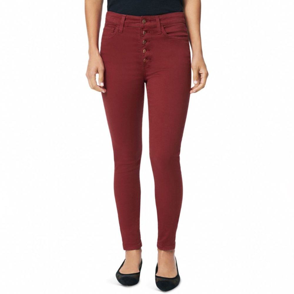 Joe's Jeans Skinny Leg Jeans Women Mid Rise Ankle Length Denim Cinnabar Red 24